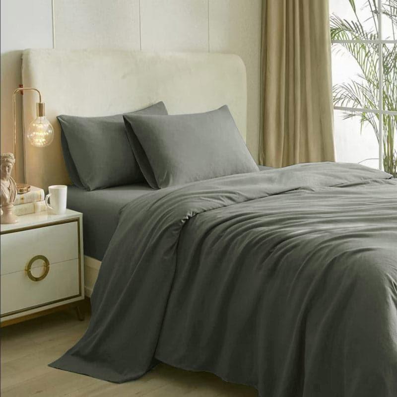 Plain solid duvet cover set